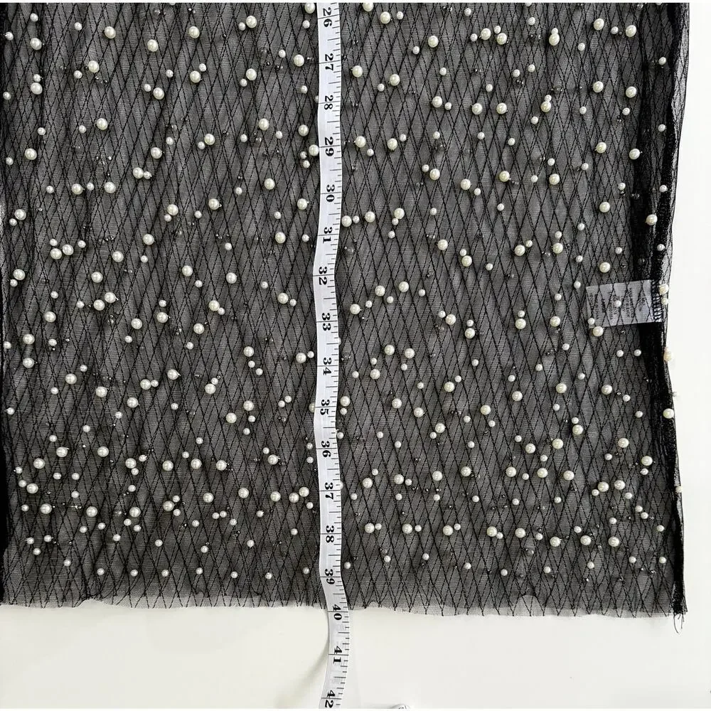 Hot & Delicious Black Sheer pearl dress/cover up L - Picture 12 of 12